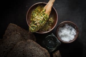 Kickin’ Gochujang Pesto, Because Boring Ole’ Pesto Was Getting Boring.