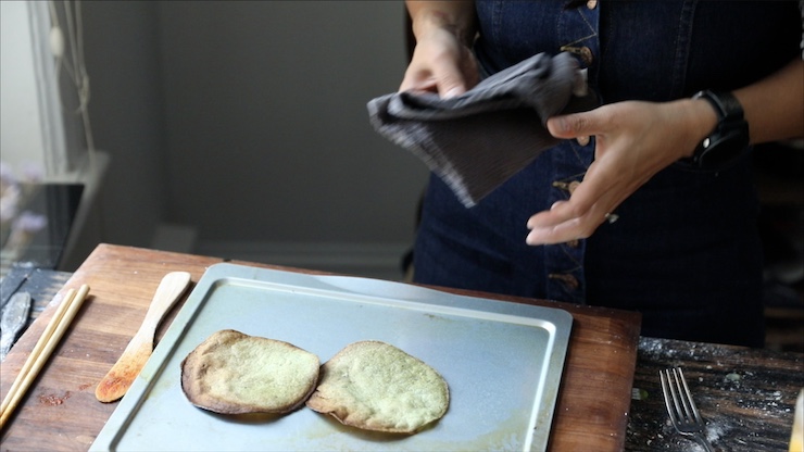 The baked tortilla.