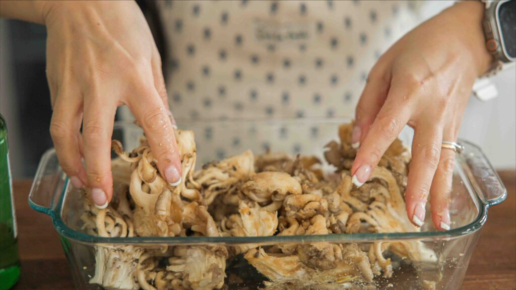 marinating oyster mushrooms