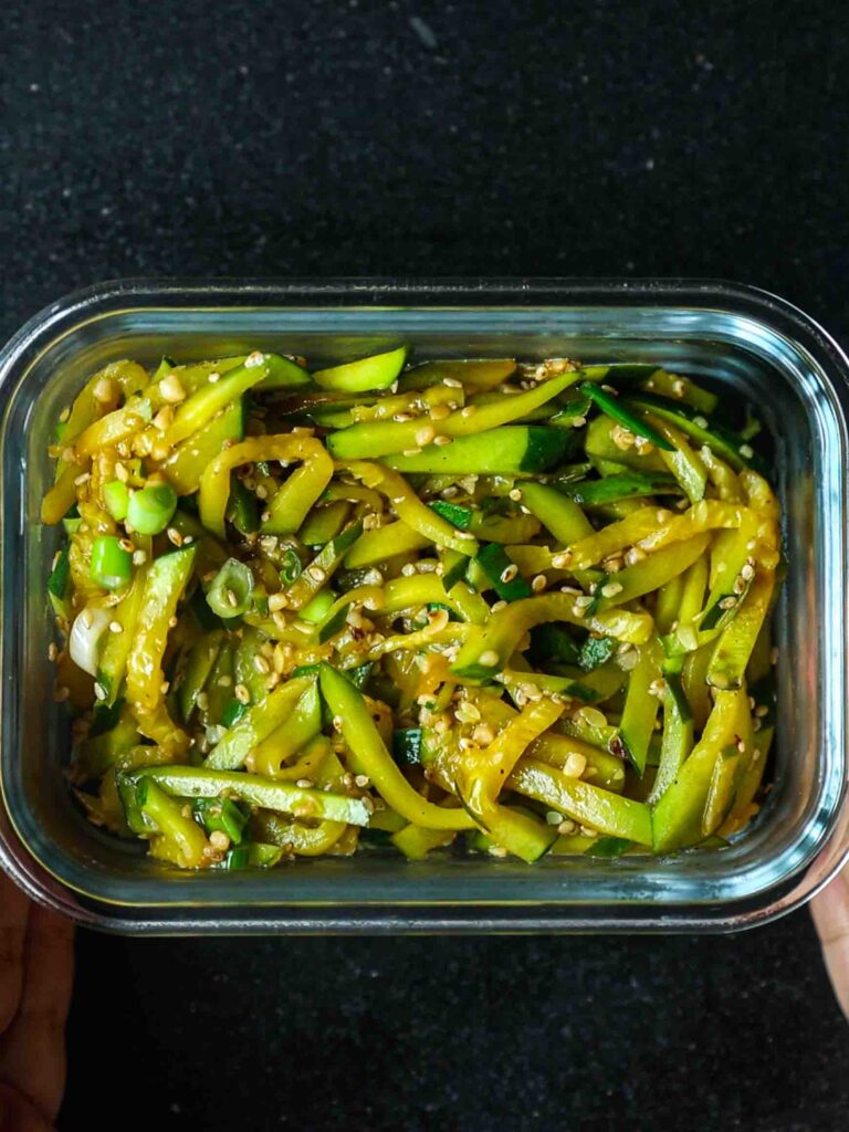 finished-korean-zucchini-banchan-in-storage-container