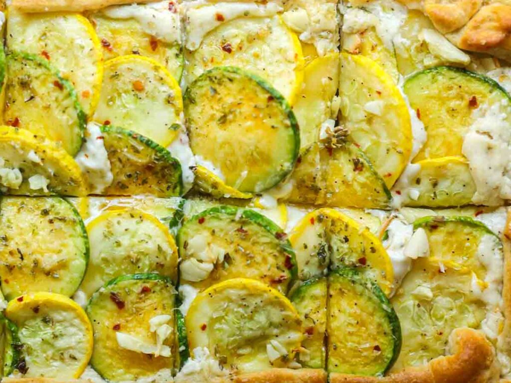 baked-zucchini-tart-top-down-sliced