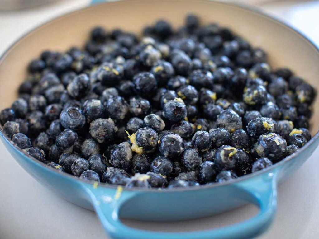 blueberry mixture prior to being baked