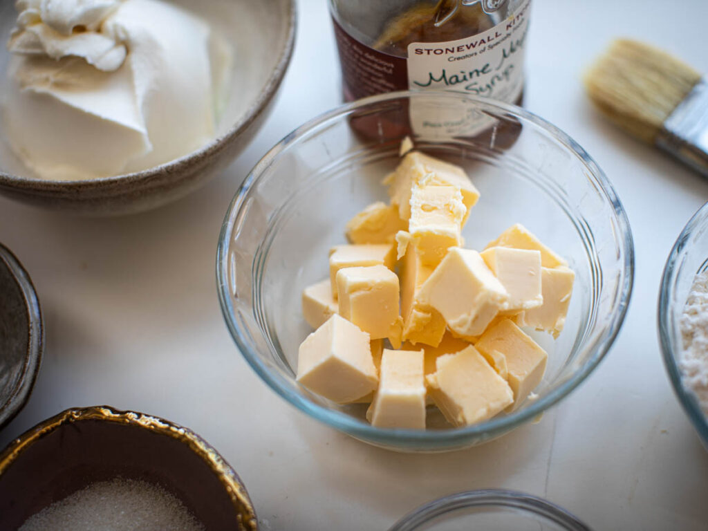 cold vegan butter cubed