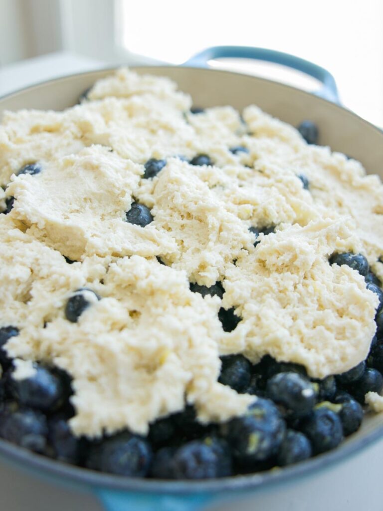 vegan-blueberry-cobbler-before-going-into-oven