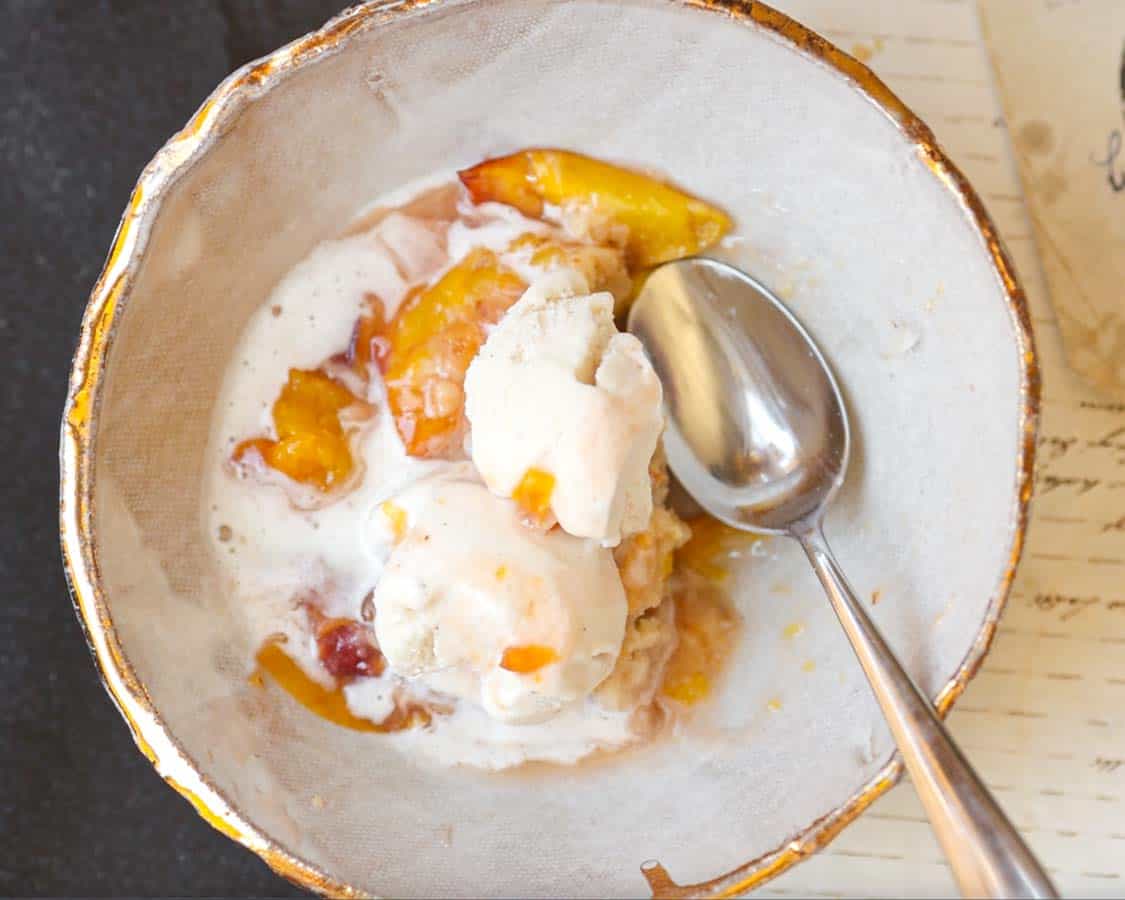 Easy Vegan Peach Cobbler (Gluten Free)