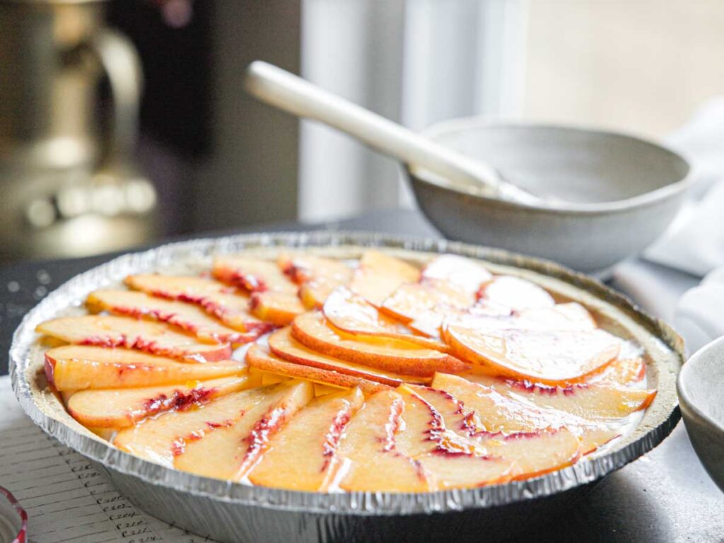 vegan-peaches-cream-cheesecake-before-going-into-fridge