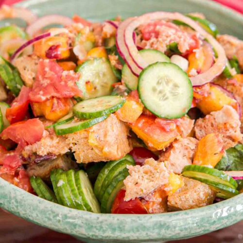 hero shot of bread salad