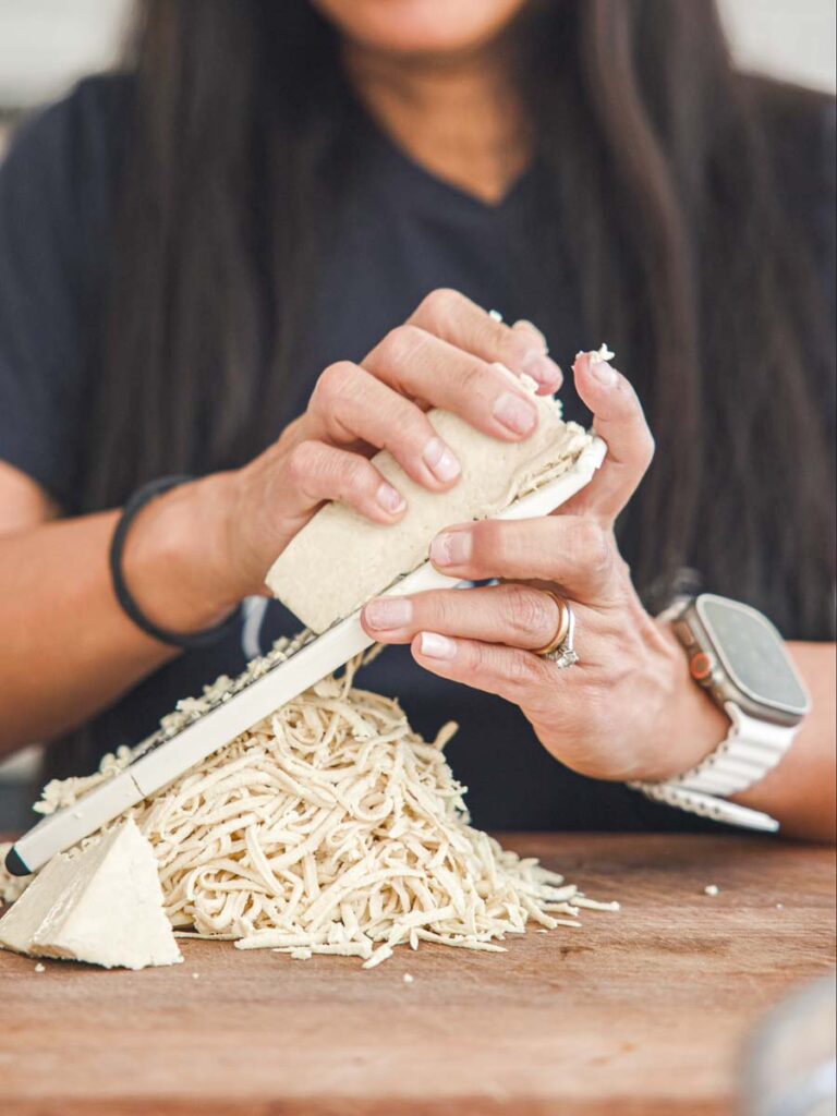 shredding-tofu-with-shredder-close-up