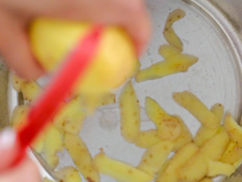 peeling potato