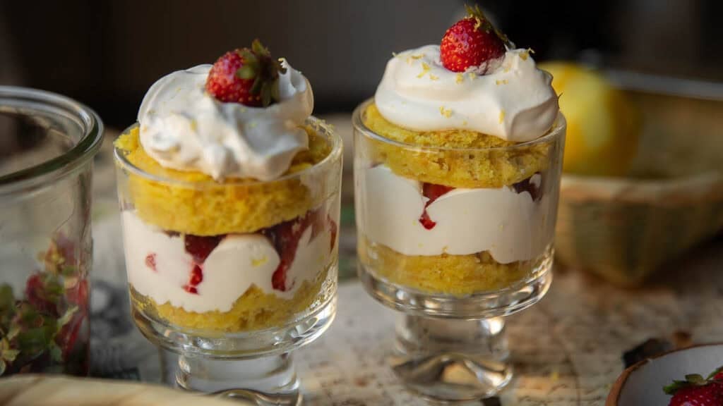 Delicious & Lemony Vegan Strawberry Shortcake Trifle. 17 hero image of vegan strawberry shortcake trifle
