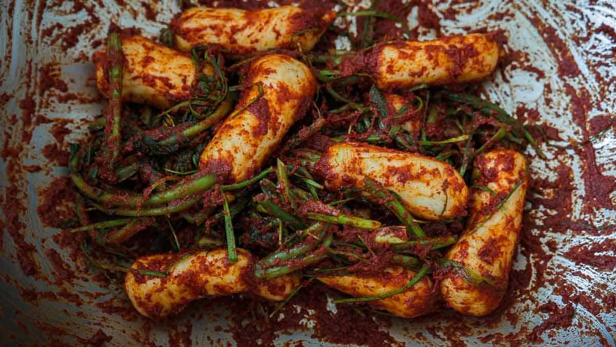 Vegan Ponytail Kimchi aka Chonggak-Kimchi Recipe.